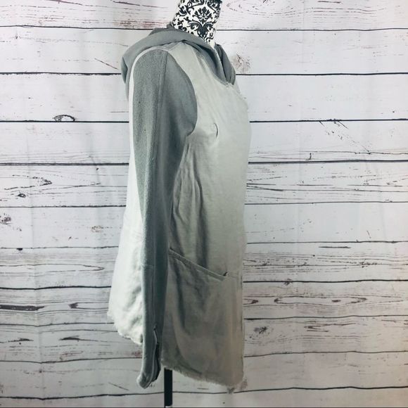 Free People Linen Cotton Drippy Asymmetrical Jacket Grey XS - Picture 11 of 14